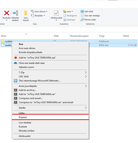 Makeblock mTiny kettale uue system kausta ja uuenduse laadimine