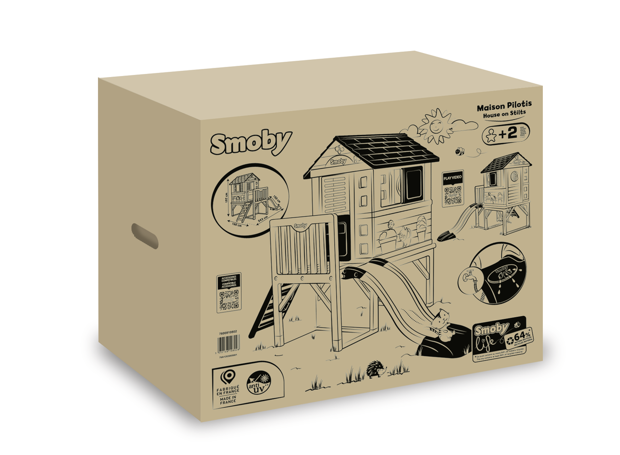 Smoby kõrge mängumaja liumäega 810802S
