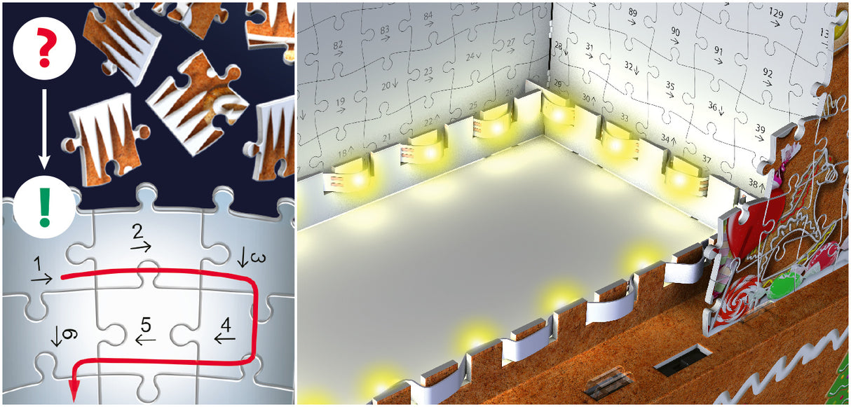 Ravensburger 3D pimedas helendav pusle Piparkoogimaja 112371V