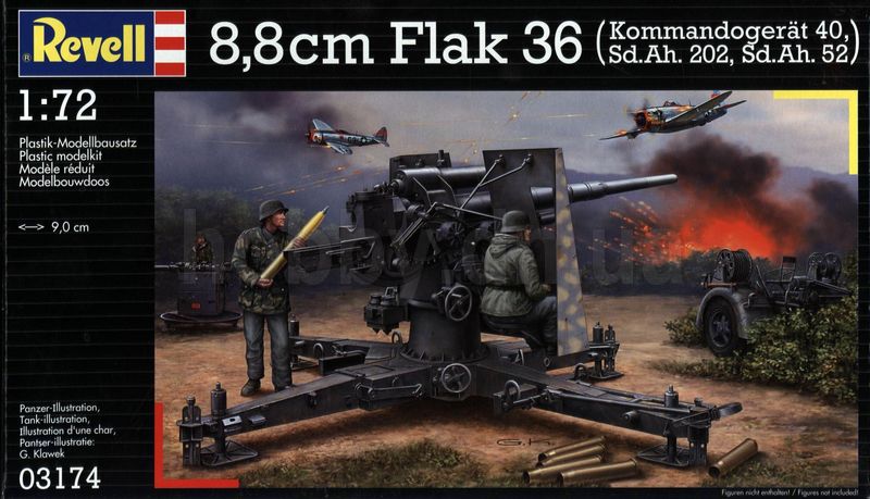 Revell liimitav mudel 8,8 cm Flak 36 & Sd.Ah.202 1:72 03174R