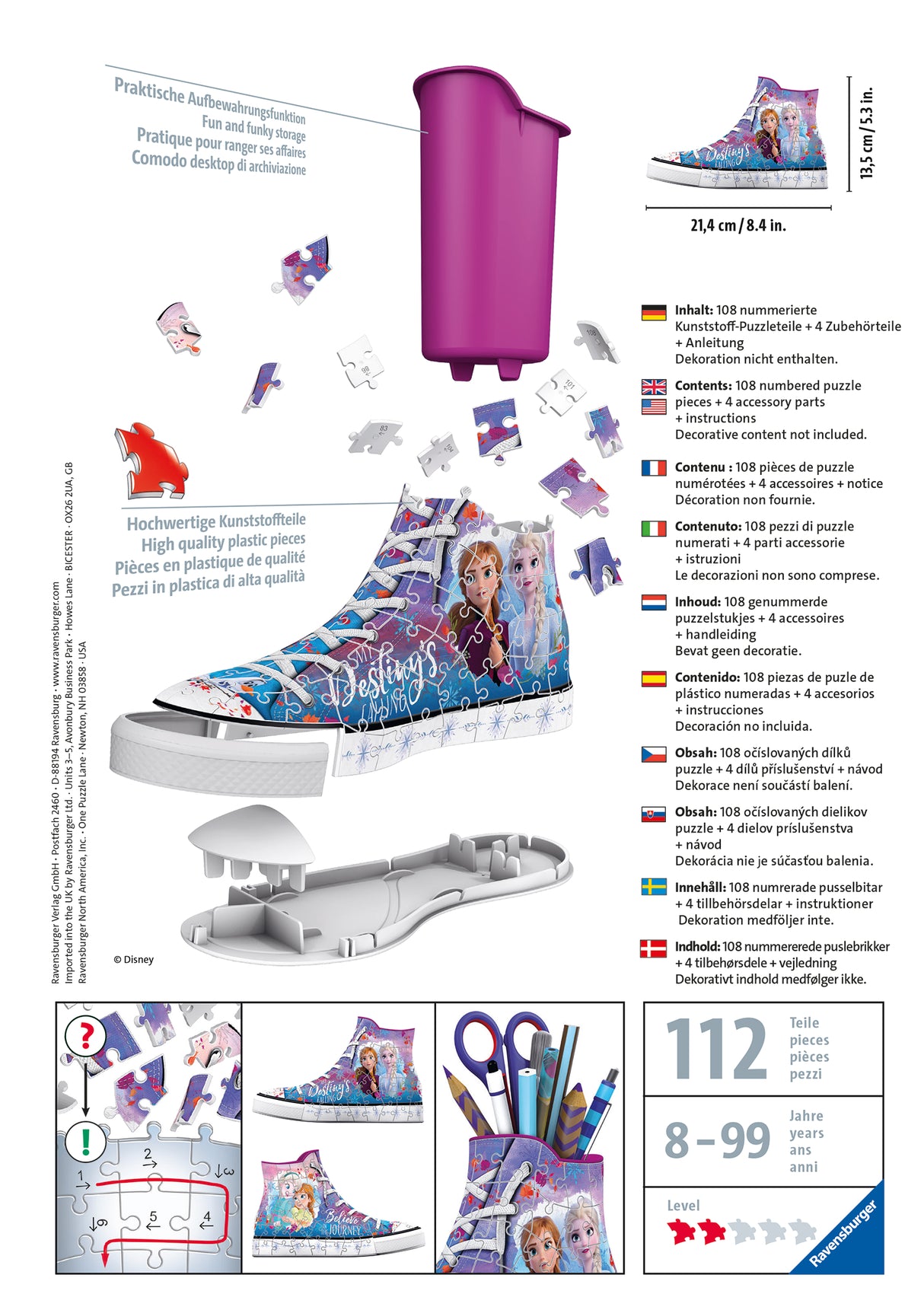 Ravensburger 3D pusle kets pliiatsitops Frozen 121212V
