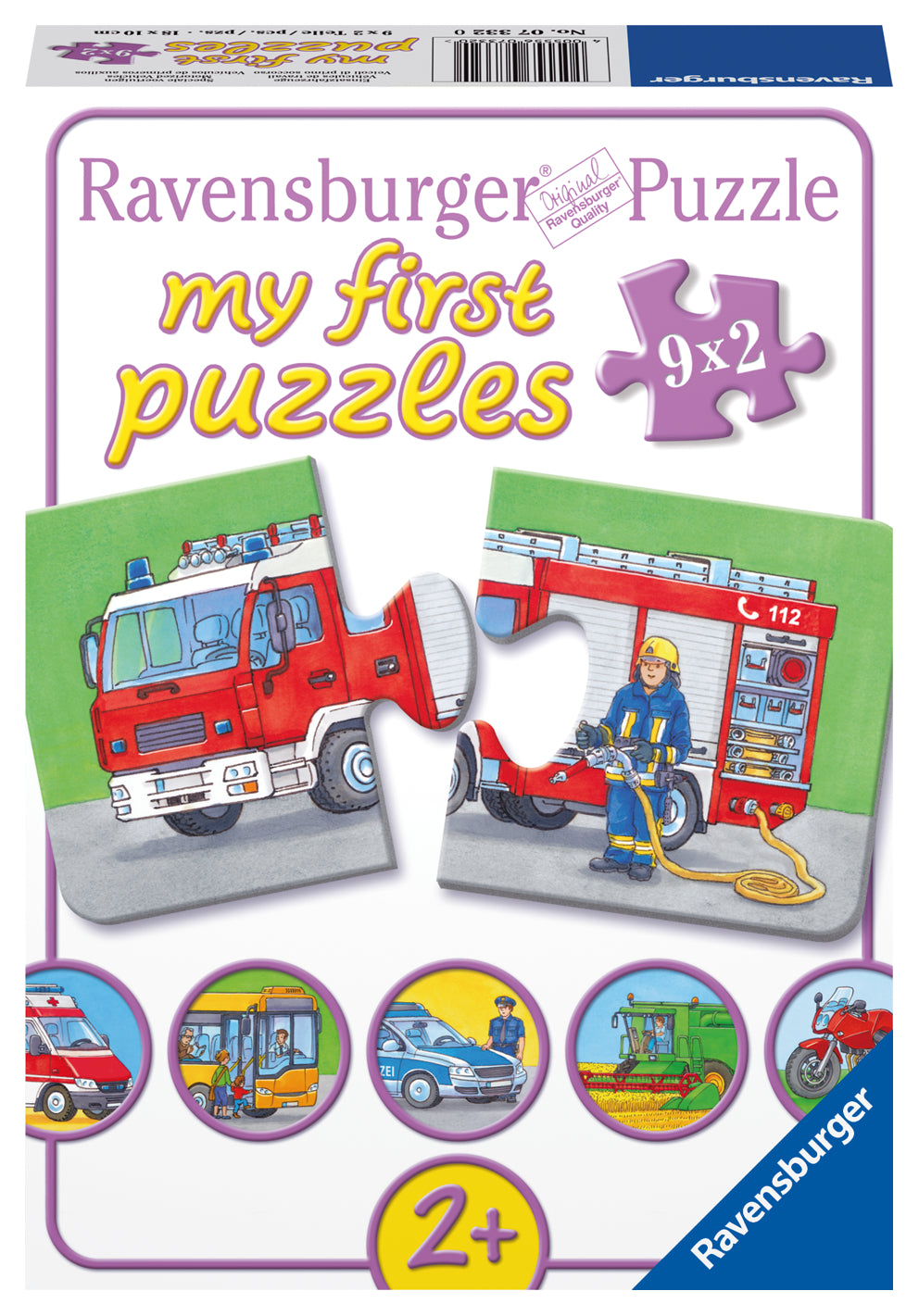 Ravensburger minu esimene pusle 9x2 tk Ametiautod
073320V