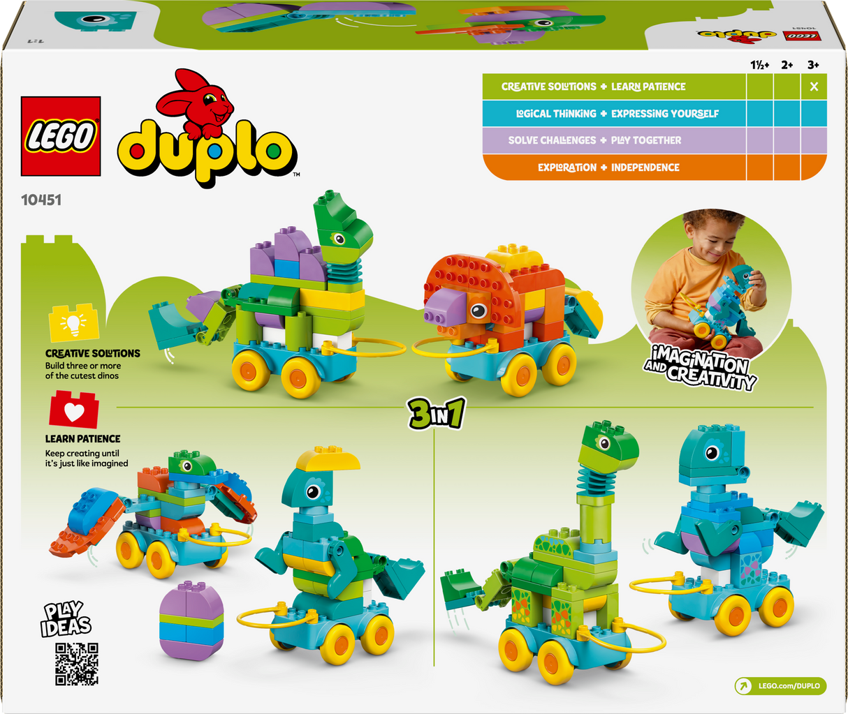 LEGO DUPLO Kolm ühes: dinosaurused ratastel
10451L