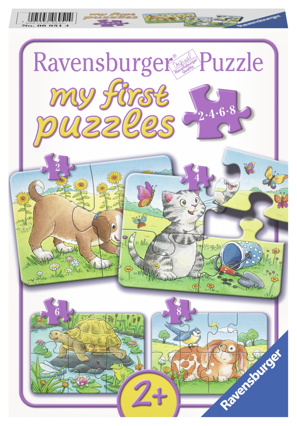 Ravensburger minu esimene pusle 2-4-6-8 tk Koer, kass, kilpkonn ja jänku
069514V