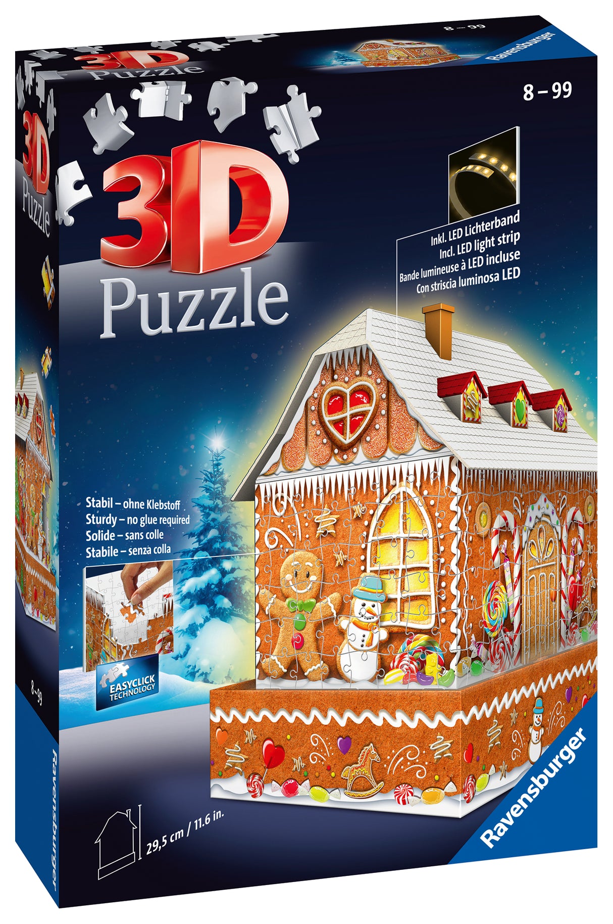 Ravensburger 3D pimedas helendav pusle Piparkoogimaja 112371V