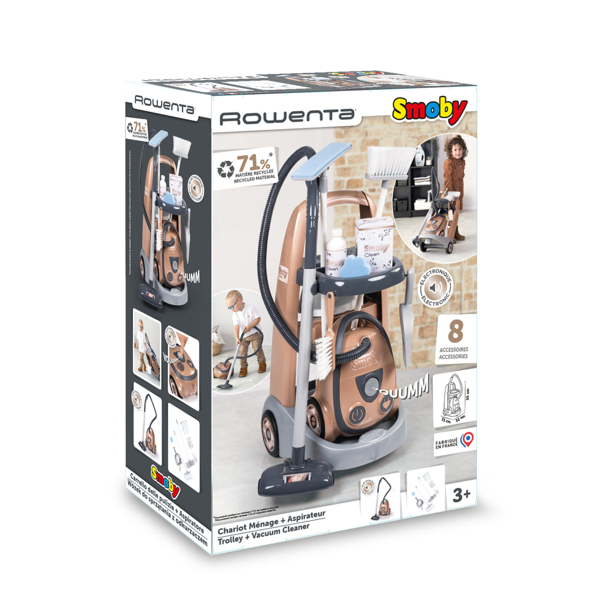 Smoby koristuskäru ja tolmuimeja Rowenta 330325S