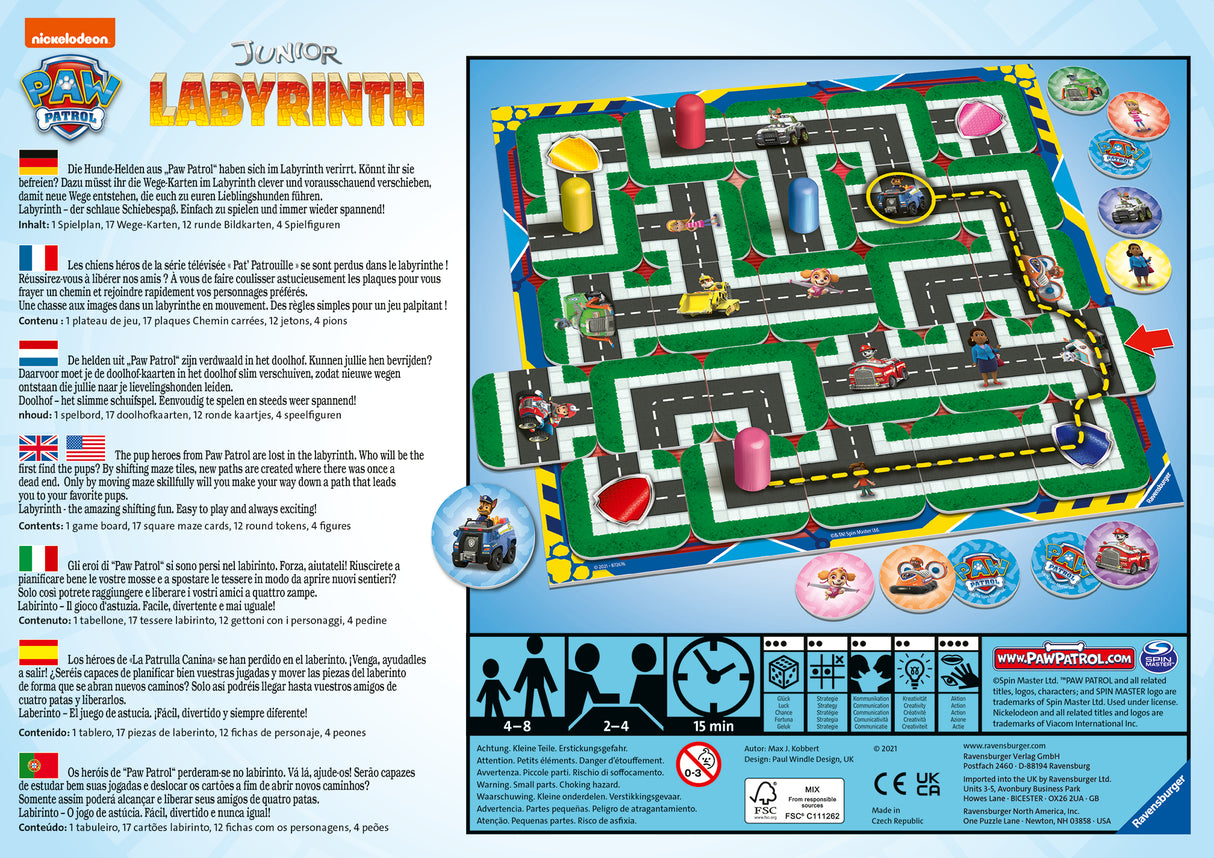 Ravensburger lauamäng: Juunior Labürint Käpapatrull 20799U