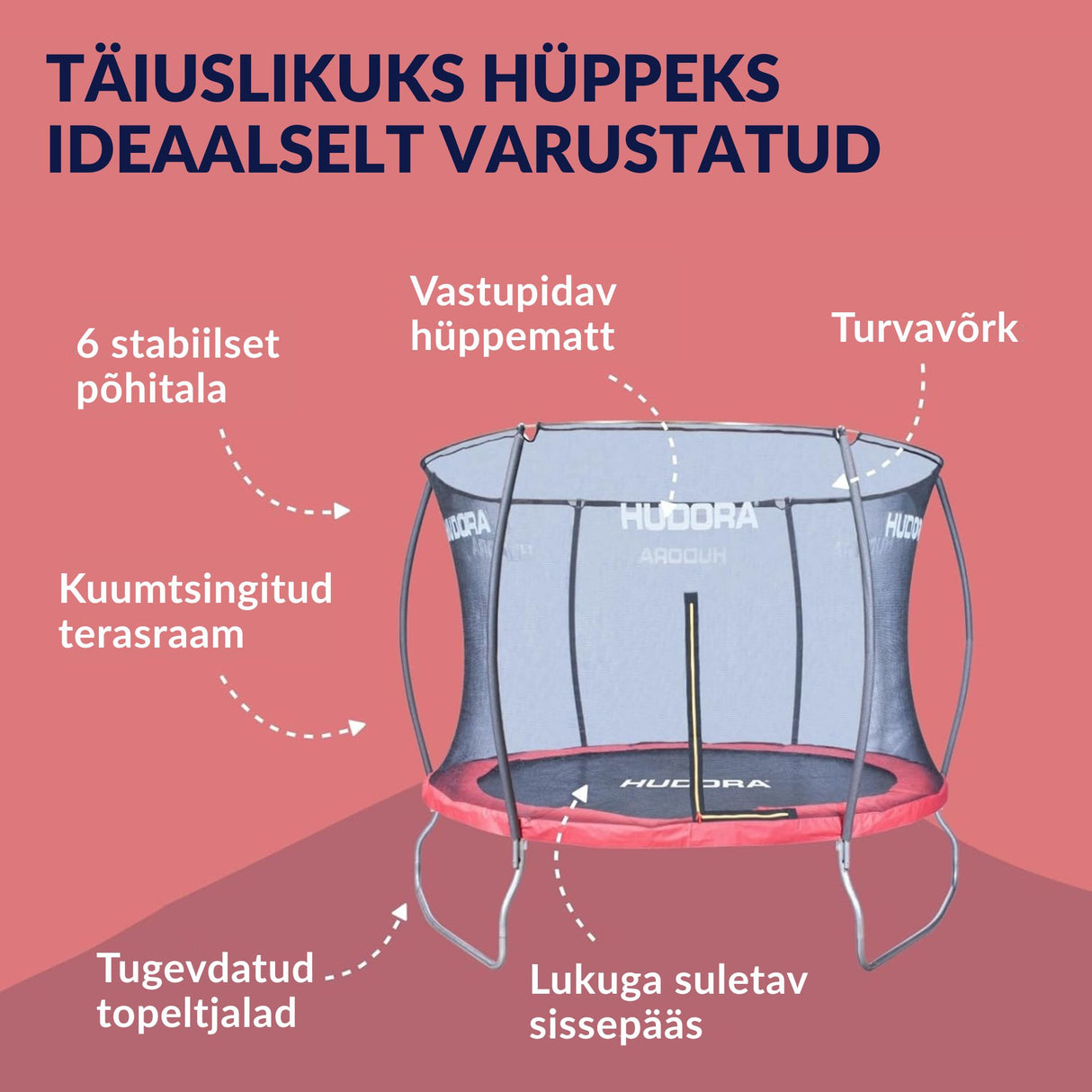 HUDORA batuut Fantastiline 250 - vastupidav Saksa kvaliteet 65745A