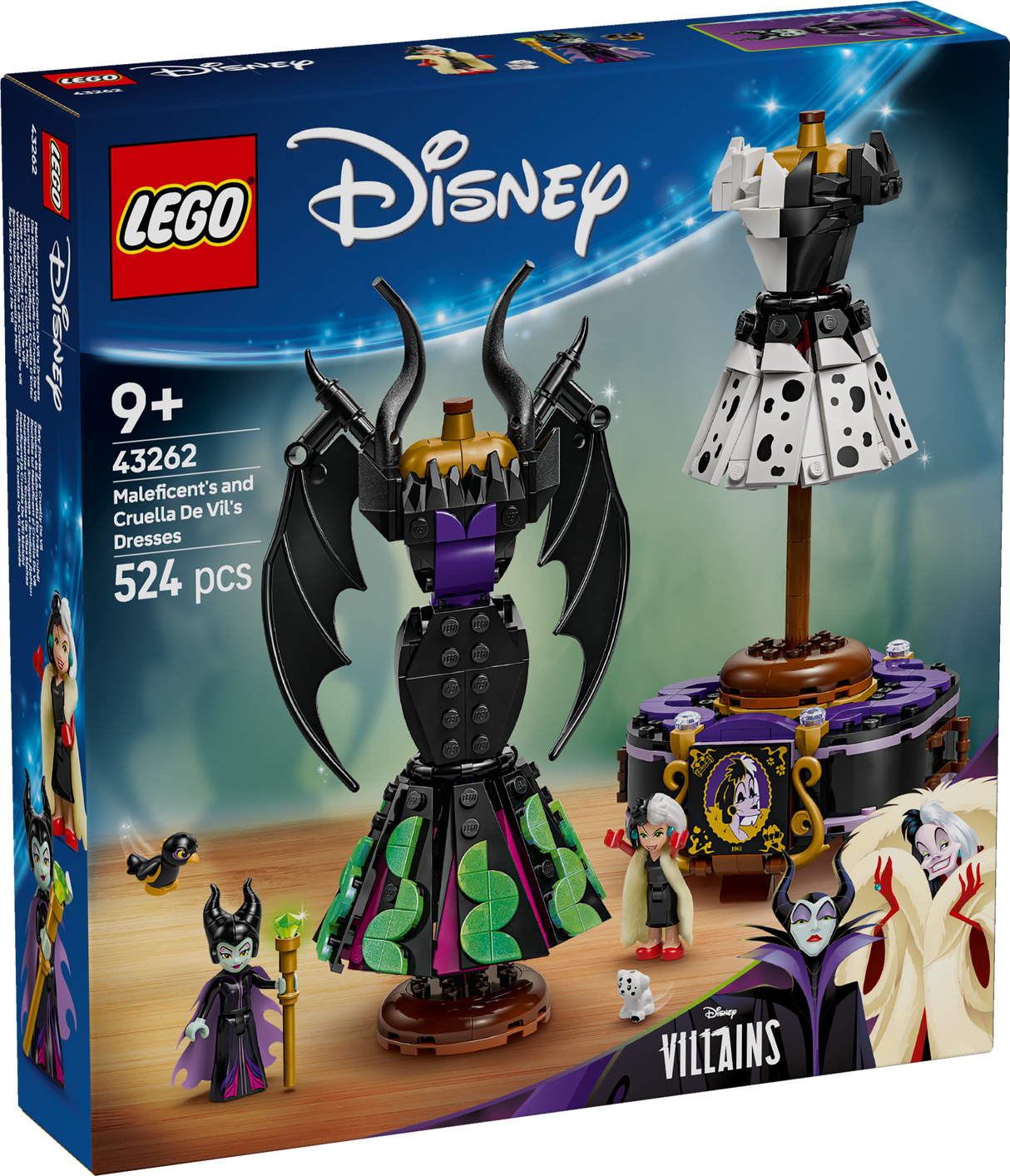 LEGO Disney Maleficenti ja Cruella De Vili kleidid 43262L