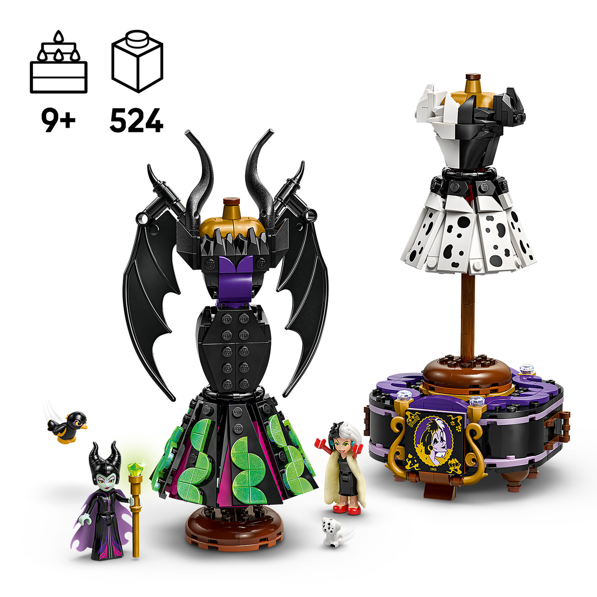 LEGO Disney Maleficenti ja Cruella De Vili kleidid 43262L