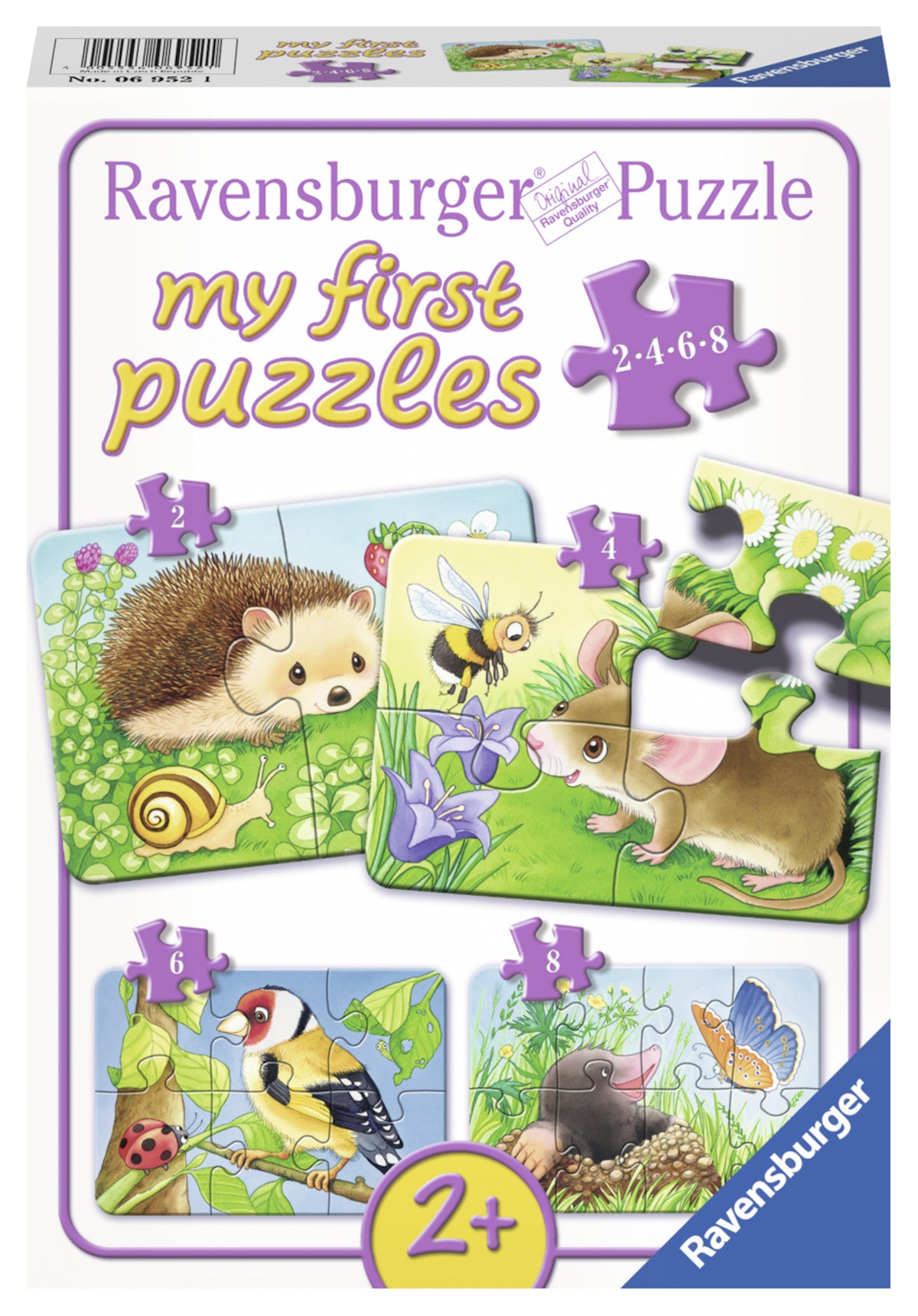 Ravensburger minu esimene pusle 2-4-6-8 tk Siil, hiir, lind ja mutt
069521V