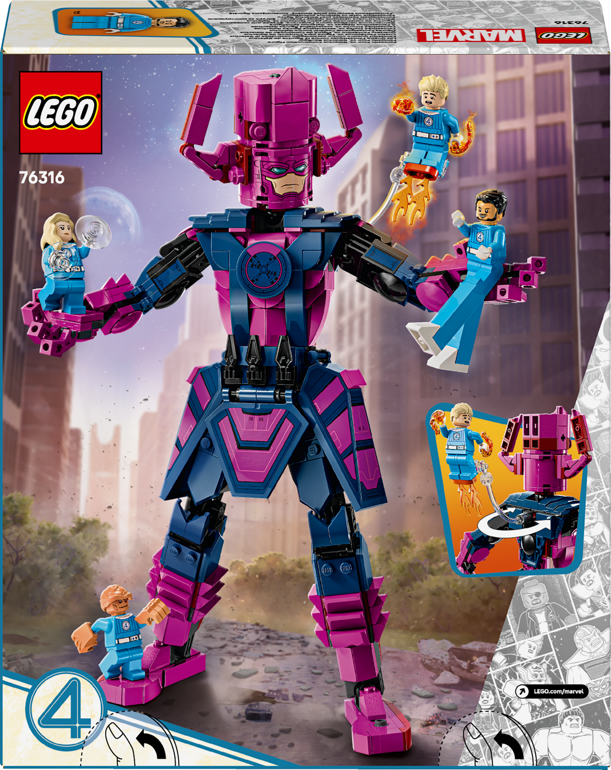 LEGO Marvel Fantastiline nelik vs. Galactus ehitusfiguur 76316L