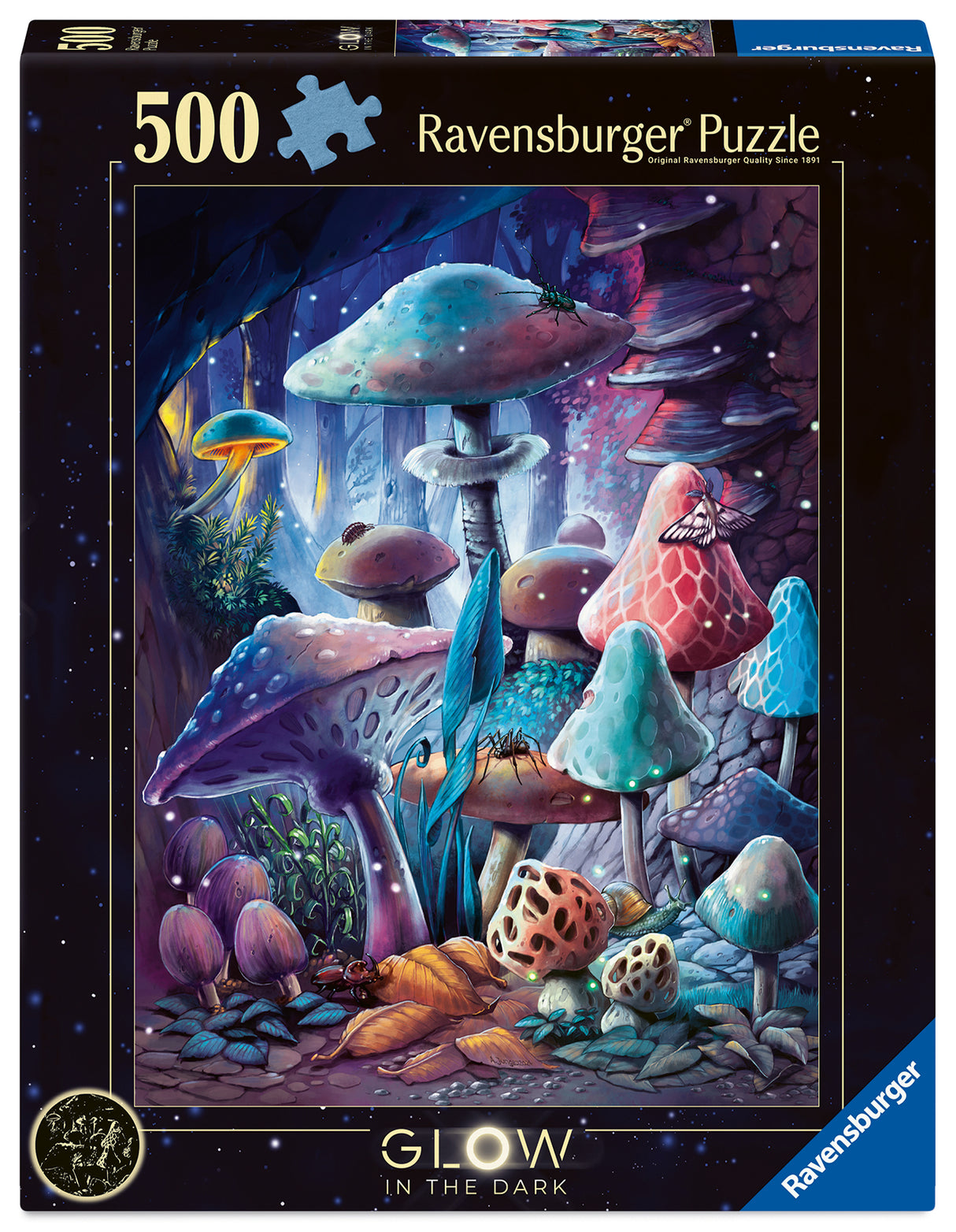 Ravensburger pimedas helendav pusle 500 tk: seened kuuvalguses 12001386V