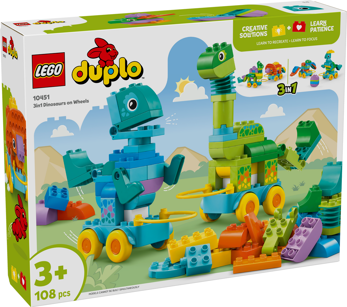 LEGO DUPLO Kolm ühes: dinosaurused ratastel
 10451L