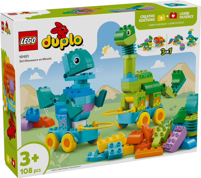 LEGO DUPLO Kolm ühes: dinosaurused ratastel
 10451L
