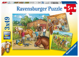 Ravensburger pusle 3x49 tk Päev hobustega 092376V