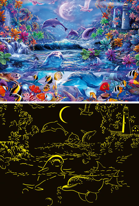 Ravensburger pimedas helendav pusle 500 tk: kuuvalguse maagia 12000478V