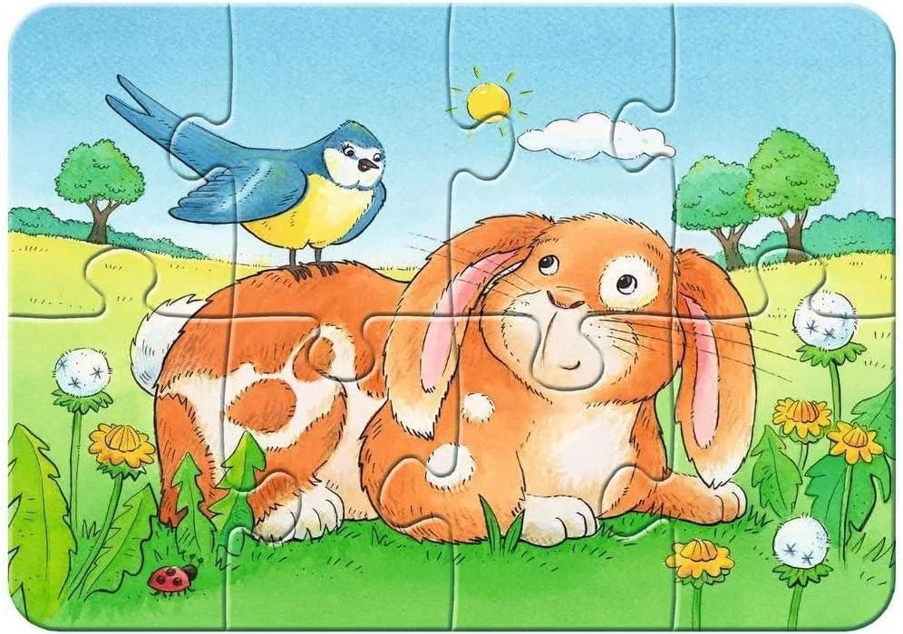 Ravensburger minu esimene pusle 2-4-6-8 tk Koer, kass, kilpkonn ja jänku
 069514V