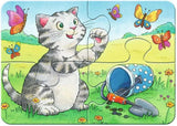 Ravensburger minu esimene pusle 2-4-6-8 tk Koer, kass, kilpkonn ja jänku
 069514V