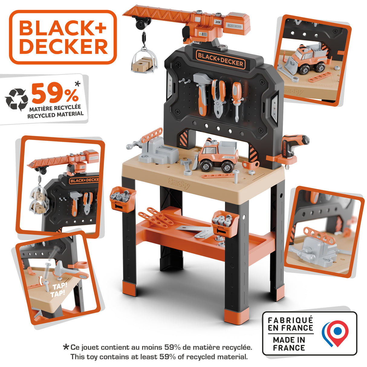 Smoby B&D Bricolo ehituskomplekt 87 tk 360741S