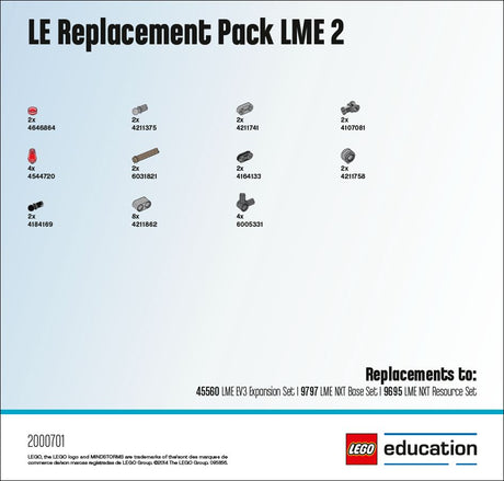 LEGO Education Mindstorms EV3 asenduskomplekt 2 2000701L