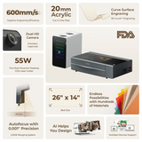 xTool P2S 55W töölaua CO2 laserlõikuri hariduskomplekt P1030632-EDU