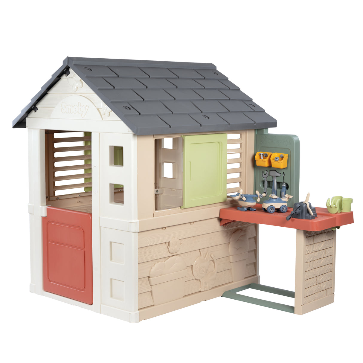 Smoby mängumaja Nature töökojaga 810742S