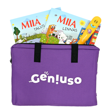 Geniuso MIIA põhikomplekt: pliiats, rääkivad raamatud "Talus" ja "Linnas" ning kandekott 634983G